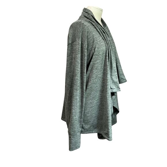 Nike Dri Fit Heathered Green Open Front Cozy Yoga Cardigan Sweater Size XXL - Picture 2 of 8